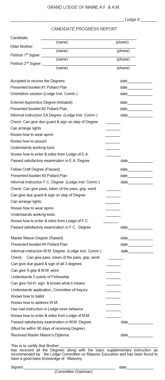 Image of the Candidate Progress Report