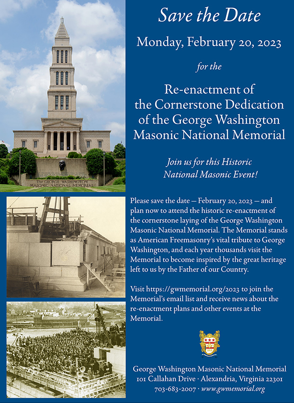 2023 Memorial Cornerstone Dedication of the Washington Masonic